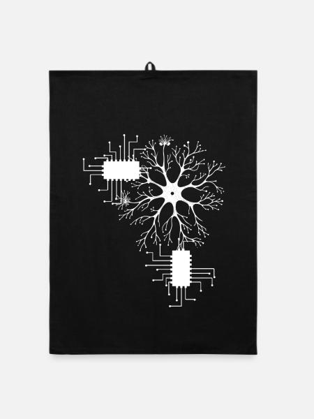 Neuronen Wissenschaft Schaltplan Labor Science - Organic Geschirrtuch - Schwarz - Vorne
