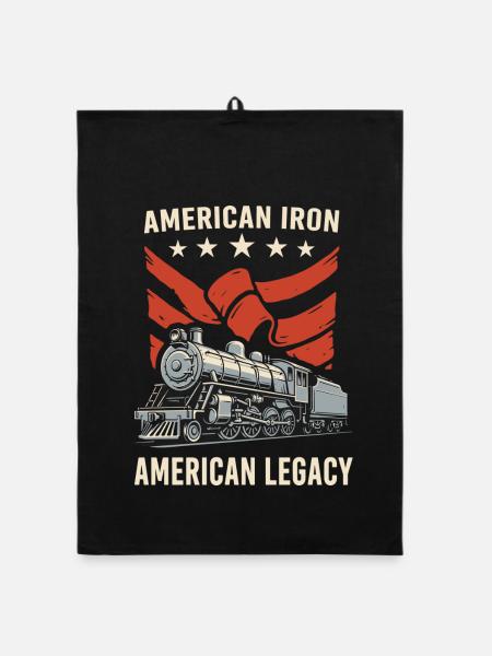 American Iron American Legacy Lokomotive - Organic Geschirrtuch - Schwarz - Vorne