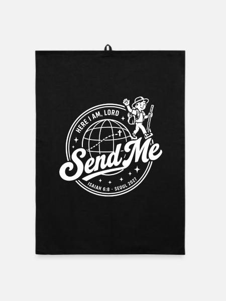  Hier Bin Ich, Herr, Sende Mir Jesaja 6 8 Seoul - Organic Geschirrtuch - Schwarz - Vorne
