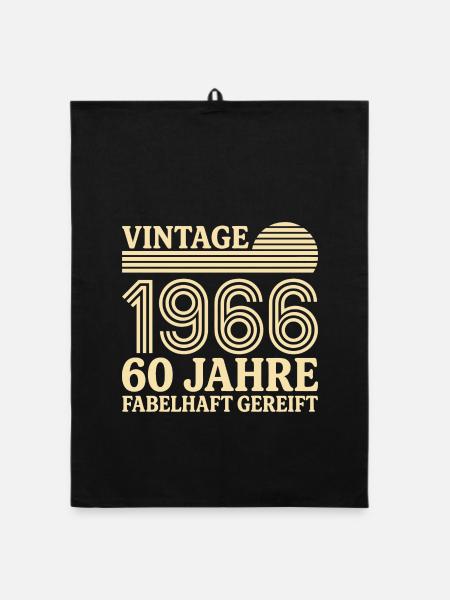 Vintage 1966 60. Geburtstag fabelhaft gereift - Organic Geschirrtuch - Schwarz - Vorne