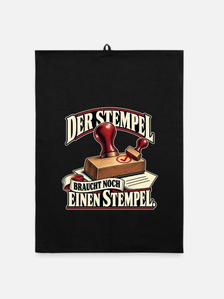 Noch Einen Stempel Vintage - Organic Geschirrtuch - Schwarz - Vorne