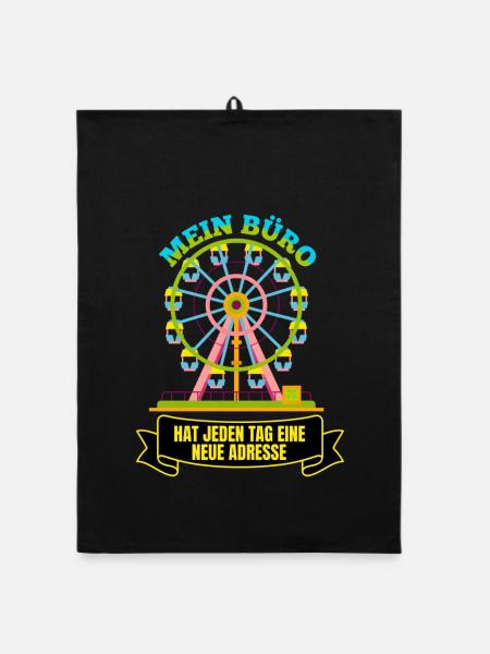 Schausteller Riesenrad Spruch - Organic Geschirrtuch - Schwarz - Vorne