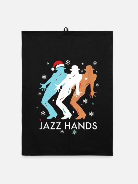 Jazz Hands Jazz Dance Tänzer Weihnachten - Organic Geschirrtuch - Schwarz - Vorne