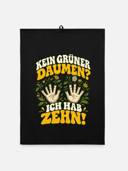 Kein Grüner Daumen? Zehn! - Organic Geschirrtuch - Schwarz