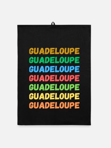 Guadeloupe in Farbe - Organic Geschirrtuch - Schwarz - Vorne