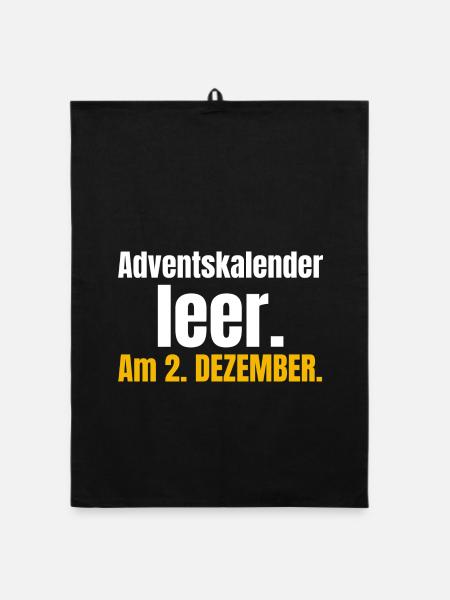Adventskalender leer. Am 2. Dezember. - Organic Geschirrtuch - Schwarz - Vorne