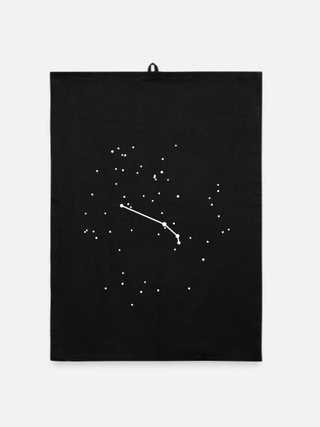 Sternzeichen Widder – das echte Sternbild - Organic Geschirrtuch - Schwarz - Vorne