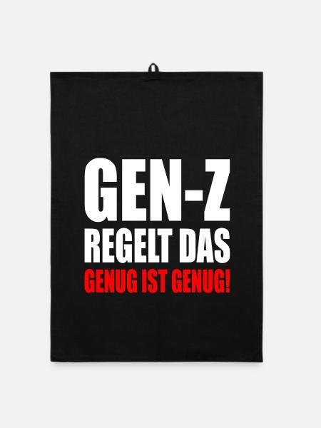 gen z regelt das - Organic Geschirrtuch - Schwarz - Vorne
