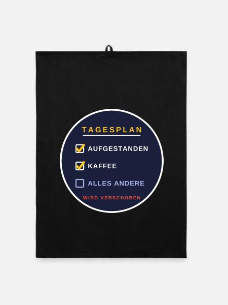 Ein Tagesplan der anderen Art - Organic Geschirrtuch - Schwarz - Vorne