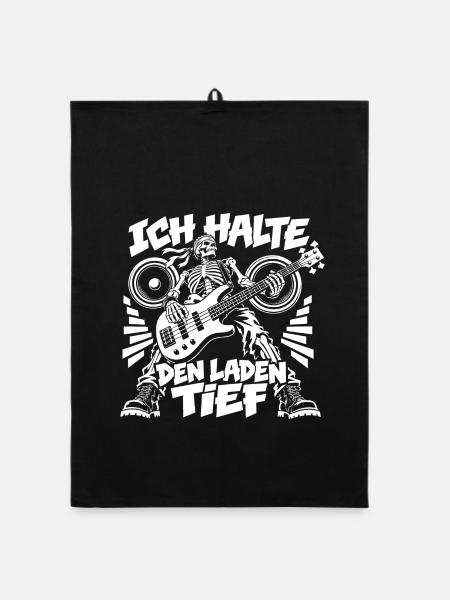 Tiefe Töne Bassist - Organic Geschirrtuch - Schwarz - Vorne