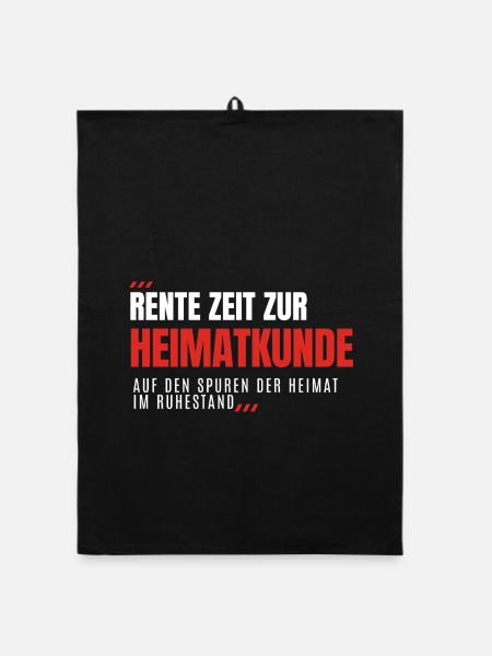 Rente Zeit Zur HEIMATKUNDE - Organic Geschirrtuch - Schwarz - Vorne