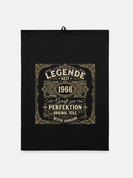 Legende seit 1966 Geburtstag Jahrgang 1966 T-Shirt - Organic Geschirrtuch - Schwarz - Vorne