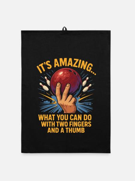 It's Amazing What You Can Do With Two Fingers - Organic Geschirrtuch - Schwarz - Vorne