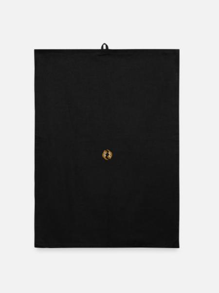 Otter Yin Yang bestickt - Organic Geschirrtuch - Schwarz