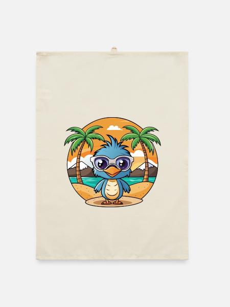 Emu Funny Cartoon Summer Beach Sunglasses - Organic dish towel - nature - Front