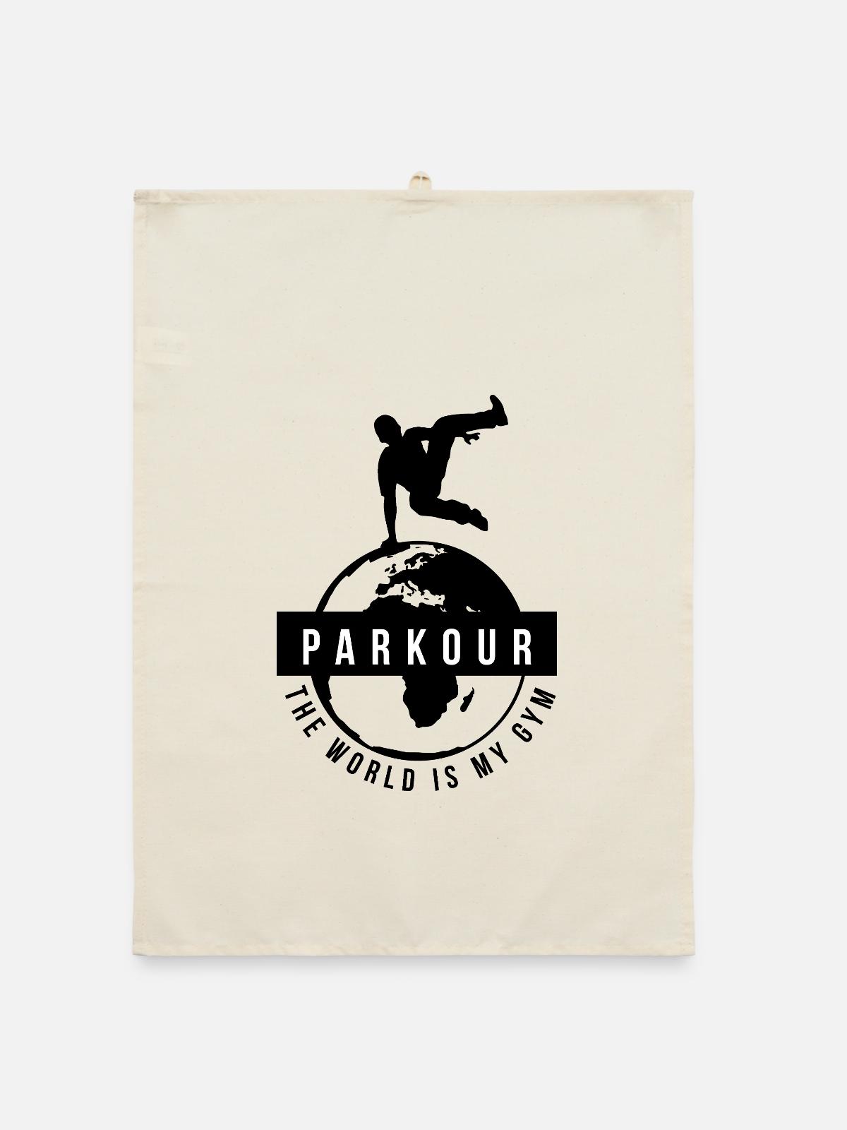 Furchtloser Parkour Stadtakrobat - Organic Geschirrtuch - Natur - Vorne
