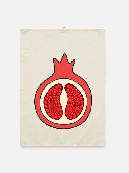 Pomegranate apple fruit red red fruits vegan - Organic dish towel - nature - Front