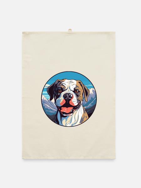 Córdoba Kampfhund Rasse Cartoon Kawaii Watercol - Organic Geschirrtuch - Natur - Vorne