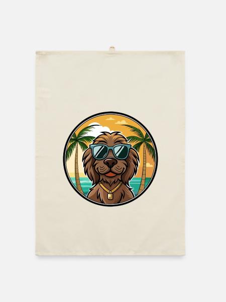 Boykin Spaniel Hunderasse Cartoon Sonnenbrille Strand - Organic Geschirrtuch - Natur - Vorne