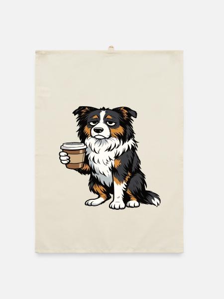 Australian Shepherd Aussie Aussiebesitzer Aussies - Organic Geschirrtuch - Natur - Vorne