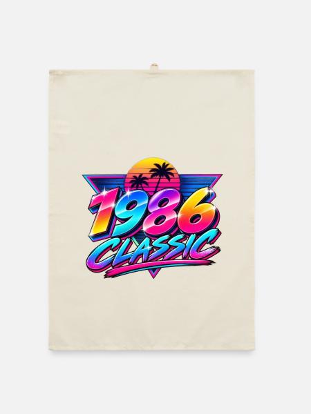 1986 Klassische Neonpalme - Organic Geschirrtuch - Natur - Vorne