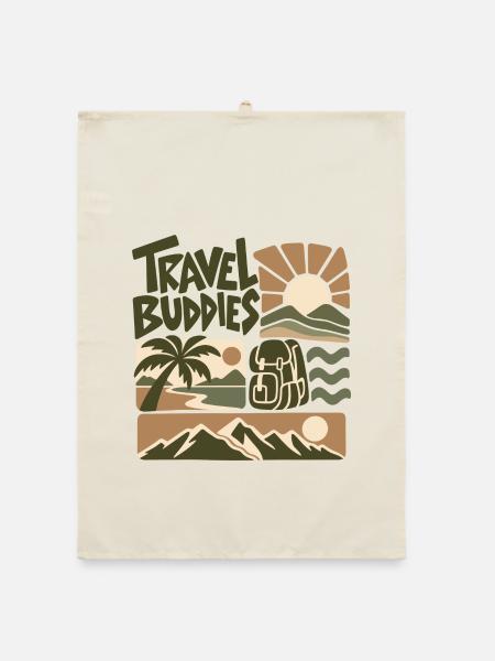 Travel Buddies Adventure - Organic Geschirrtuch - Natur - Vorne