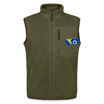 Bosnia Nazarpearl flag - Unisex Sherpa Gilet by Stanley/Stella - khaki - Front - AI Model Female 172 light (172cm) & AI Model Male 178 light (178cm)