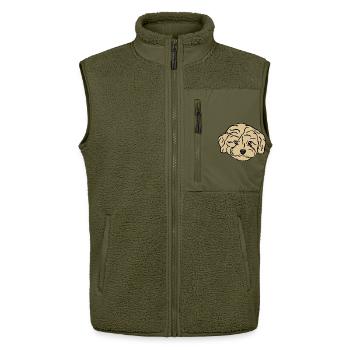 Doodle Puppy - Unisex Sherpaweste von Stanley/Stella - Khaki - Vorne - AI Model Female 172 light (172cm) & AI Model Male 178 light (178cm)