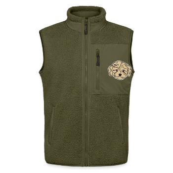 Doodle Puppy Head - Unisex Sherpaweste von Stanley/Stella - Khaki - Vorne - AI Model Female 172 light (172cm) & AI Model Male 178 light (178cm)