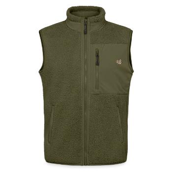 Good Things Take Time – Vintage Typografie - Unisex Sherpaweste von Stanley/Stella - Khaki - Vorne - AI Model Female 172 light (172cm) & AI Model Male 178 light (178cm)
