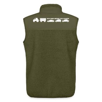 Ich und meine Follower - Bauer Traktor - Unisex Sherpaweste von Stanley/Stella - Khaki - Hinten - AI Model Male 178 light (178cm)