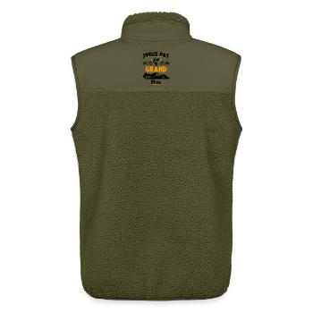 Je peux pas j'ai Grand Prix - Veste sans manches sherpa unisexe Stanley/Stella - kaki - Dos - AI Model Male 178 light (178cm)