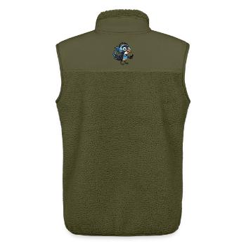 Elster Lustige Zeichentrickfigur Kopfhörer Musik - Unisex Sherpaweste von Stanley/Stella - Khaki - Hinten - AI Model Male 178 light (178cm)