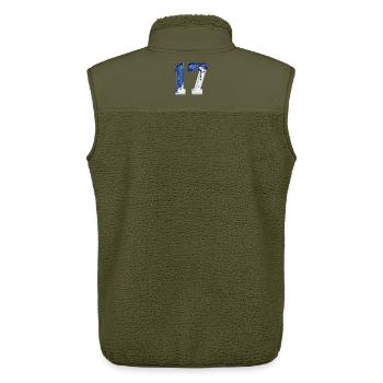 NO. 17 NUMBER 17 BLUE WHITE 17TH BIRTHDAY - Unisex Sherpa Gilet by Stanley/Stella - khaki - Back - AI Model Male 178 light (178cm)