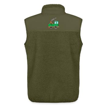Children's train railway green - Unisex Sherpa Gilet by Stanley/Stella - khaki - Back - AI Model Male 178 light (178cm)