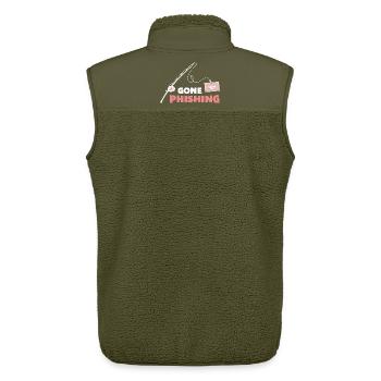 Gone Phishing - Unisex Sherpaweste von Stanley/Stella - Khaki - Hinten - AI Model Male 178 light (178cm)