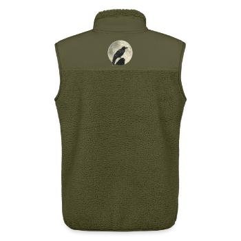 Corbeau - Veste sans manches sherpa unisexe Stanley/Stella - kaki - Dos - AI Model Male 178 light (178cm)