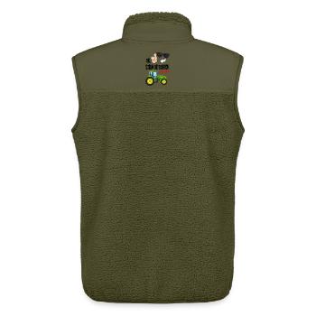 Bauern protestieren mit genug ist genug für die Bauern - Unisex Sherpaweste von Stanley/Stella - Khaki - Hinten - AI Model Male 178 light (178cm)