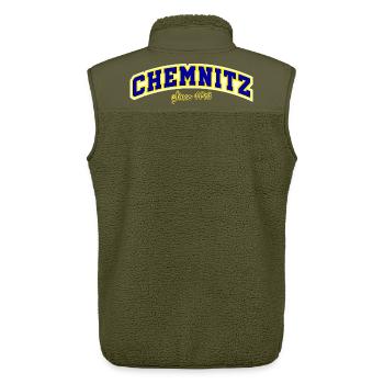 CHEMNITZ - Unisex Sherpaweste von Stanley/Stella - Khaki - Hinten - AI Model Male 178 light (178cm)