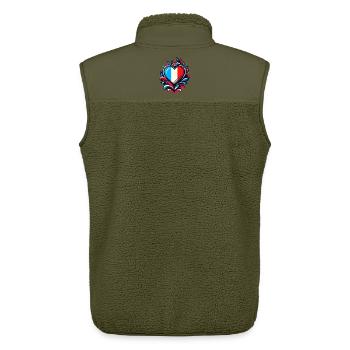 Herz Französische Flagge - Unisex Sherpaweste von Stanley/Stella - Khaki - Hinten - AI Model Male 178 light (178cm)