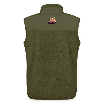 R34 Sonnenuntergang - Unisex Sherpaweste von Stanley/Stella - Khaki - Hinten - AI Model Male 178 light (178cm)