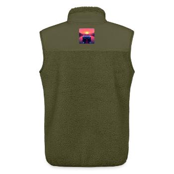 Elektrische Autobahn - Unisex Sherpaweste von Stanley/Stella - Khaki - Hinten - AI Model Male 178 light (178cm)