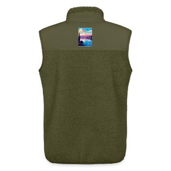 Lago Maggiore Schweiz Vintage Reiseplakat - Unisex Sherpaweste von Stanley/Stella - Khaki - Hinten - AI Model Male 178 light (178cm)