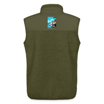 Skradin Kroatien Vintage Reiseplakat Souvenir WPA - Unisex Sherpaweste von Stanley/Stella - Khaki - Hinten - AI Model Male 178 light (178cm)