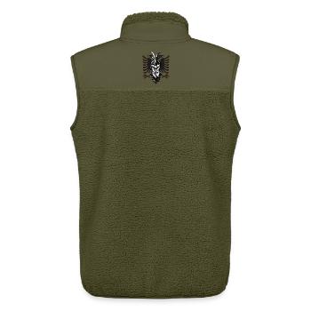 Skenderbeg Albania Kosovo Gift Idea - Unisex Sherpa Gilet by Stanley/Stella - khaki - Back - AI Model Male 178 light (178cm)