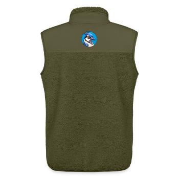Blauer Eichelhäher Vogel Buntes Glas Bunte Karikatur Kawai - Unisex Sherpaweste von Stanley/Stella - Khaki - Hinten - AI Model Male 178 light (178cm)