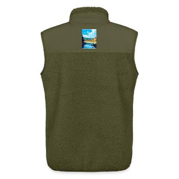 Dordogne France Vintage Travel Poster Souvenir WPA - Unisex Sherpa Gilet by Stanley/Stella - khaki - Back - AI Model Male 178 light (178cm)