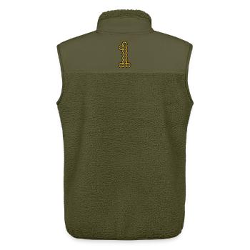 1. 1 Jahr. 1. JUBILÄUM. 1-JÄHRIGES JUBILÄUM - Unisex Sherpaweste von Stanley/Stella - Khaki - Hinten - AI Model Male 178 light (178cm)