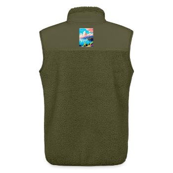 Lago Maggiore Schweiz Vintage Reiseplakat - Unisex Sherpaweste von Stanley/Stella - Khaki - Hinten - AI Model Male 178 light (178cm)