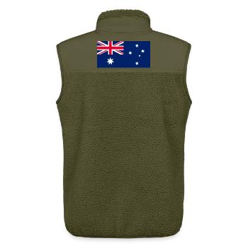Australien - Unisex Sherpaweste von Stanley/Stella - Khaki - Hinten - AI Model Male 178 light (178cm)